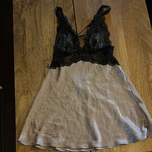 VS Black and Tan satin nightgown